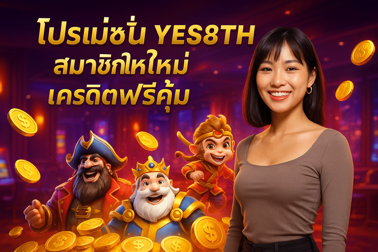 โปรโมชั่น YES8TH สมาชิกใหม่ เครดิตฟรีคุ้ม